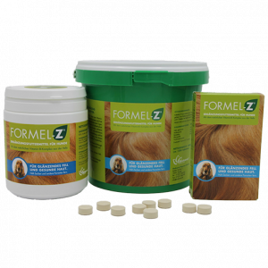 Formel-Z Hundefutter in 125g und 550g und 1800g Packungen – ausgewogene Ernährung für Hunde.