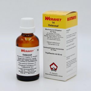 Osteosal Tropfflasche mit 50 ml – Ergänzungsfuttermittel zur Unterstützung des Knochenstoffwechsels bei Tieren.